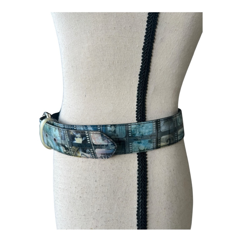 Vintage Blue Patterned Belt Size S - Picture 7 of 7